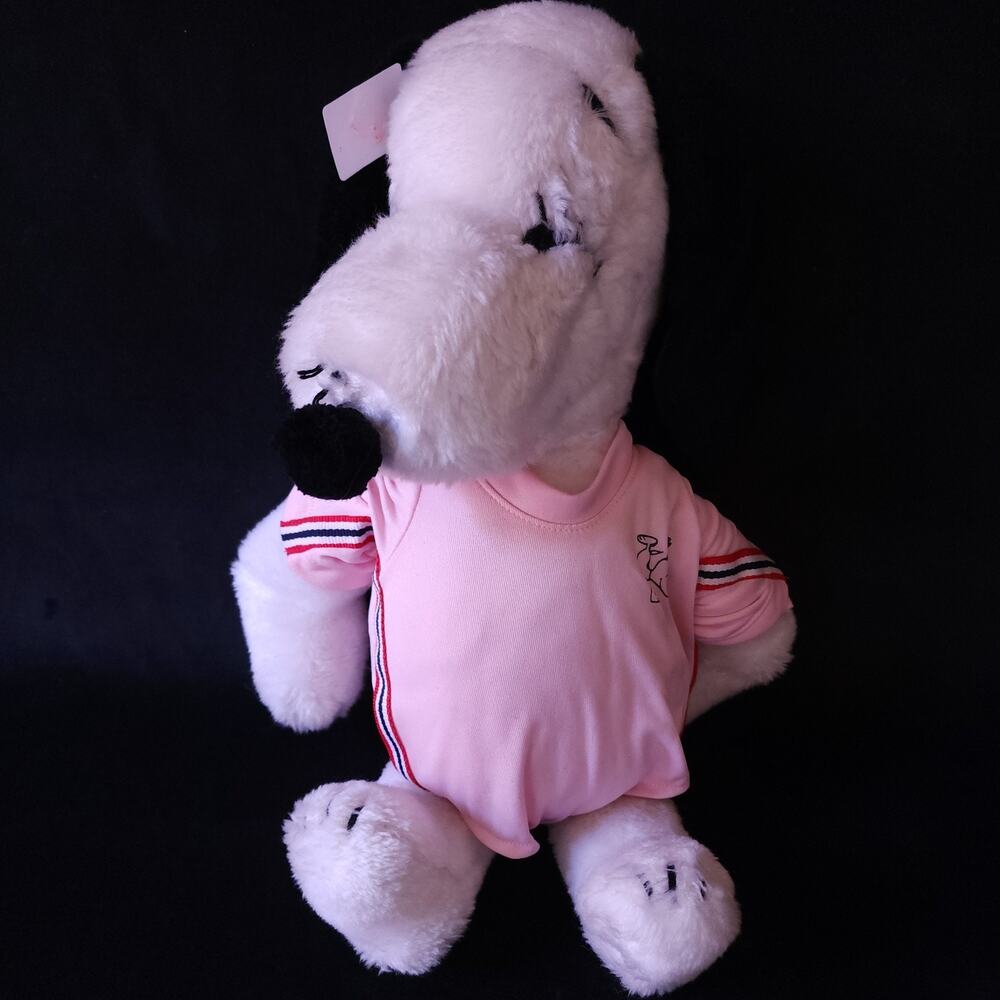 Vintage Snoopy Peanuts Plush Doll Toy 1968 w/ Belle Pink Leotard Outfit 9095